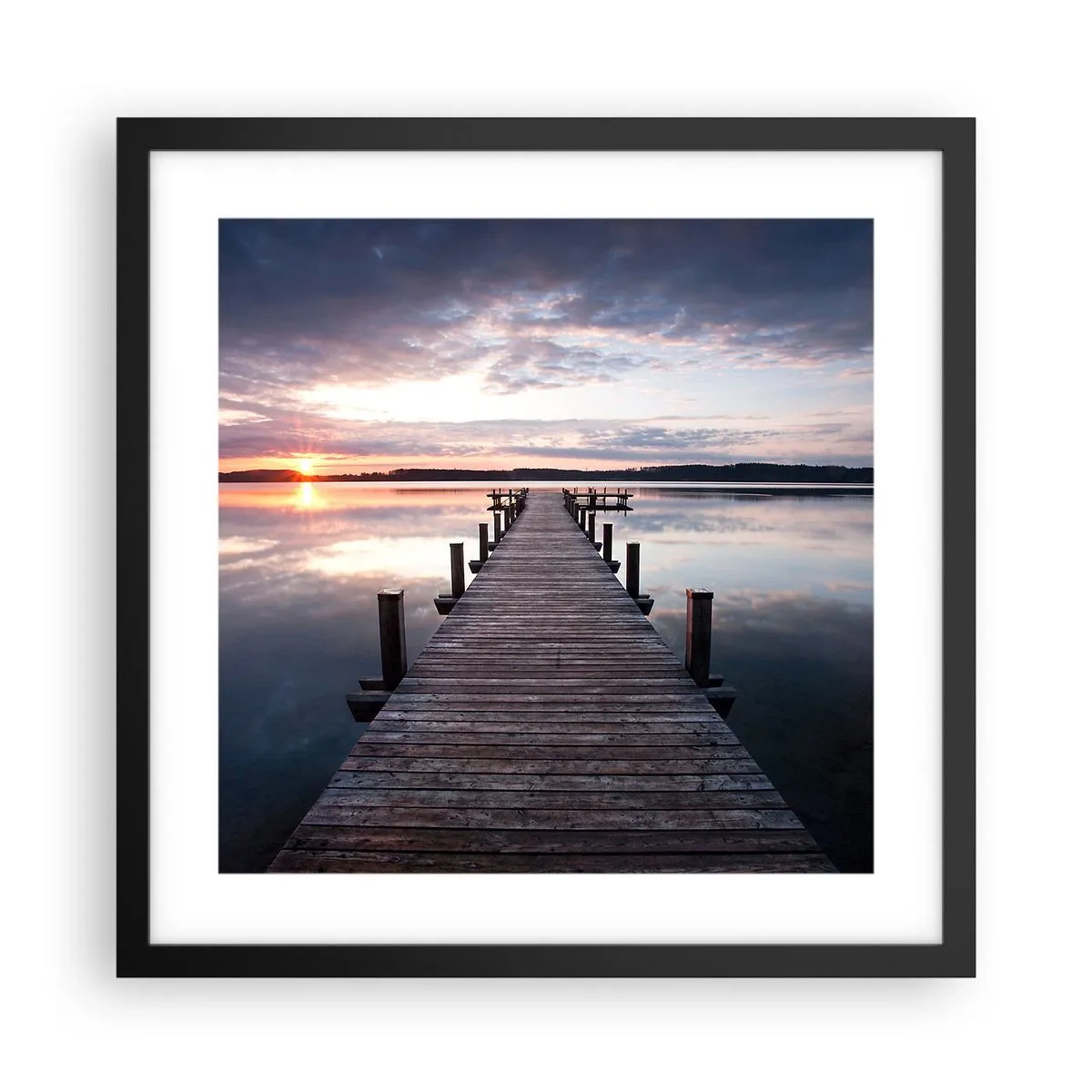 Poster in einem schwarzem Rahmen - Eine stille Grenze zwischen Tag und Nacht - 40x40 cm