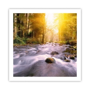 Poster - Malachit im Silber- und Goldrahmen - 60x60 cm