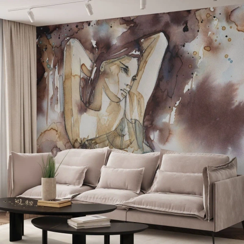 Fototapete Premium Canvas - In lila Stimmung - Abstraktion, Frau, Körper - 400x280 cm