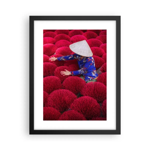 Poster in einem schwarzem Rahmen - Im Reisfeld - 30x40 cm