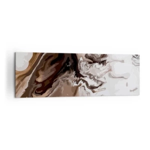 Bild auf Leinwand - Leinwandbild - Abstraktion in Brauntönen mit dynamischen Linien - 160x50cm - Farbkontrast - Moderne Wanddekoration für Wohnzimmer und Schlafzimmer ARTTOR