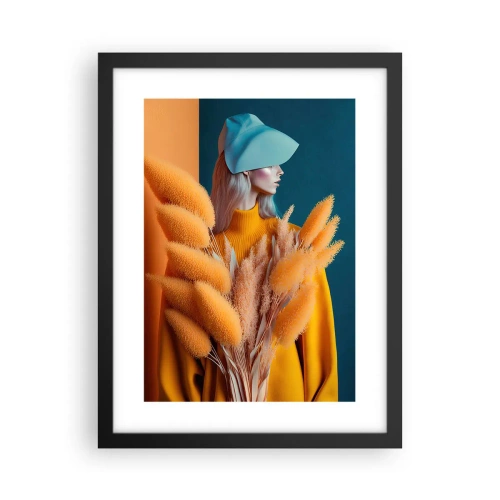 Poster in einem schwarzem Rahmen - Flauschiges Porträt - 30x40 cm