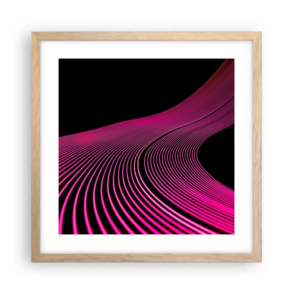 Poster in einem Rahmen aus heller Eiche - Allee des Lichts - 40x40 cm