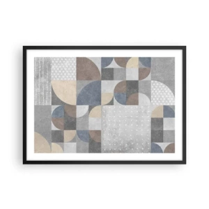 Poster in einem schwarzem Rahmen - Geometrisches Muster in Pastelltönen - 70x50cm - Keramische Fantasie - Moderne Wanddekoration für Wohnzimmer und Schlafzimmer ARTTOR