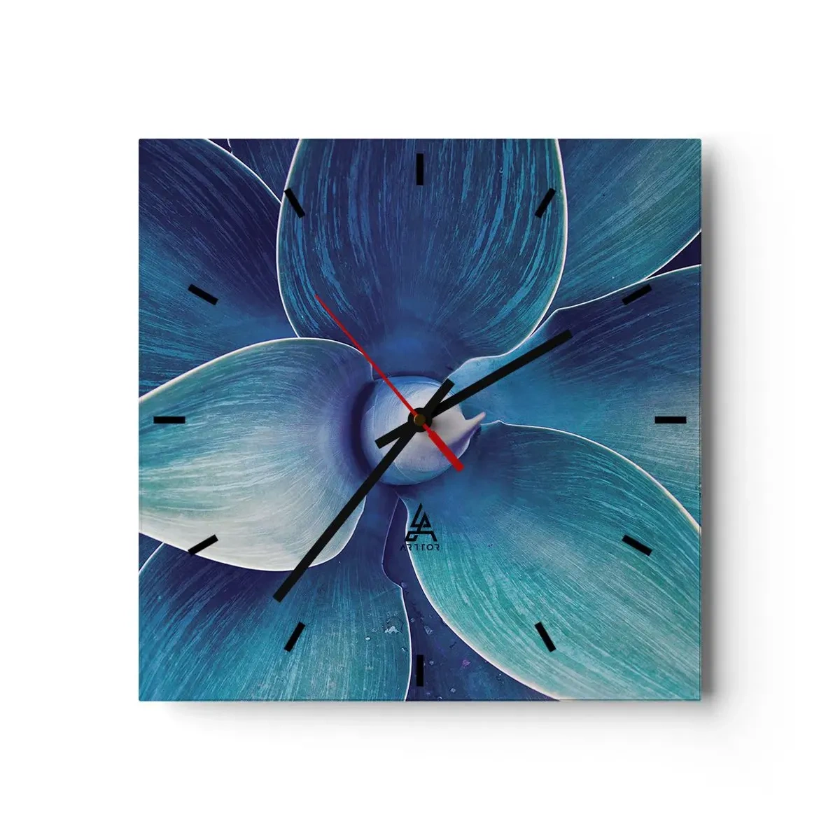 Wanduhr - Glasuhr - Bläulich vom Himmel - 40x40 cm