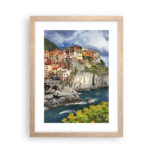 Poster in einem Rahmen aus heller Eiche - Eine Gruppe umarmt die Felsen - 30x40 cm