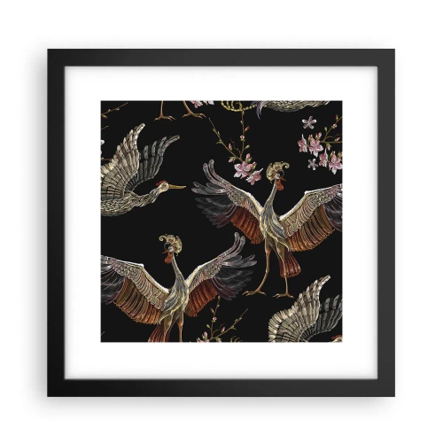 Poster in einem schwarzem Rahmen - Märchenvogel - 30x30 cm