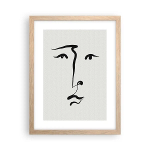 Poster in einem Rahmen aus heller Eiche - Porträt mit einer Zeile - 30x40 cm