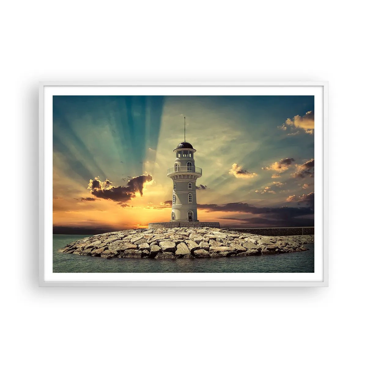 Poster in einem weißen Rahmen - Licht - Gut - Schönheit - 100x70 cm