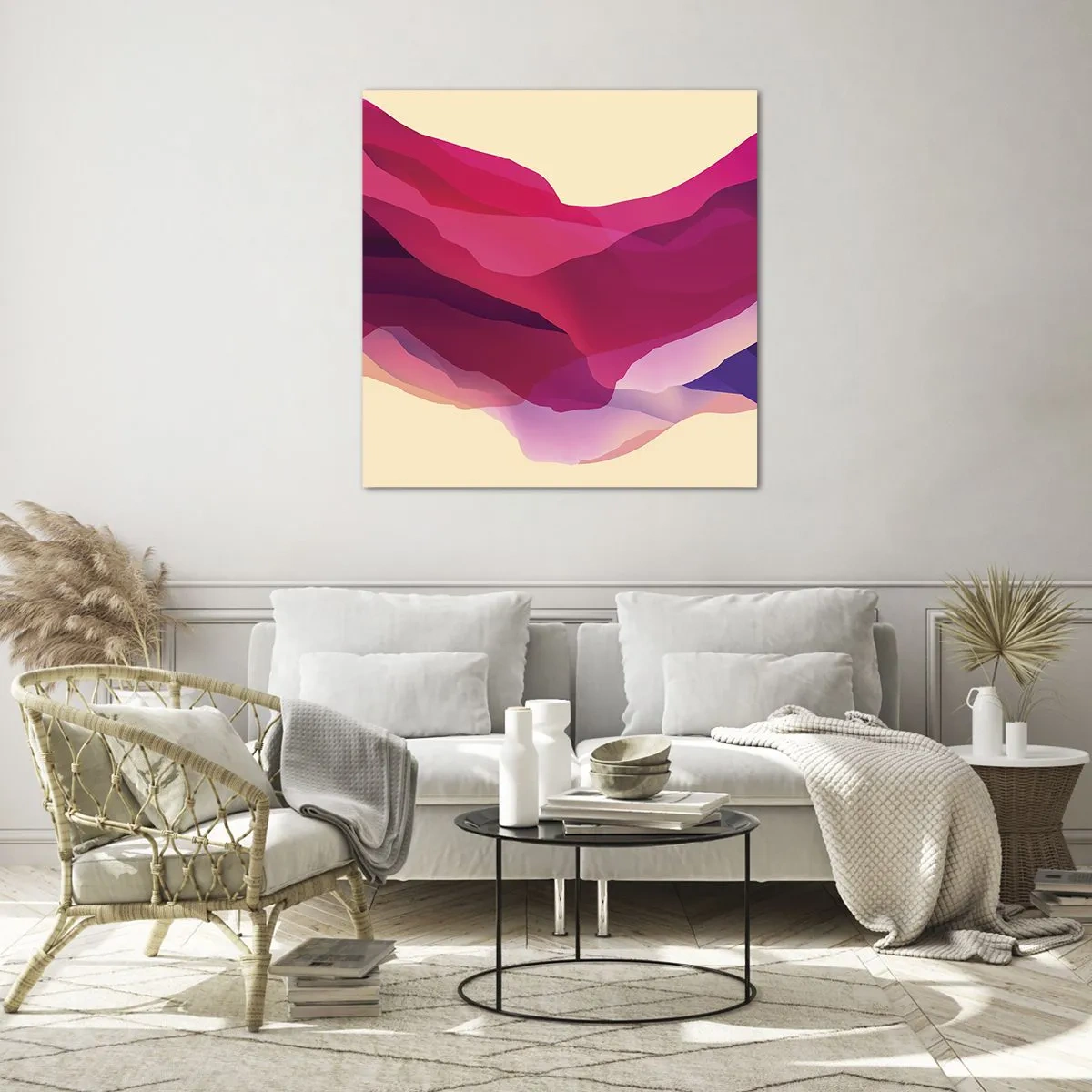 Glasbild - Bild auf glas - Lila Wellen - 40x40 cm