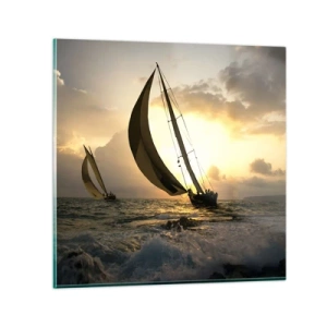 Glasbild - Bild auf glas - Mit dem Wind und gegen den Wind - 60x60 cm