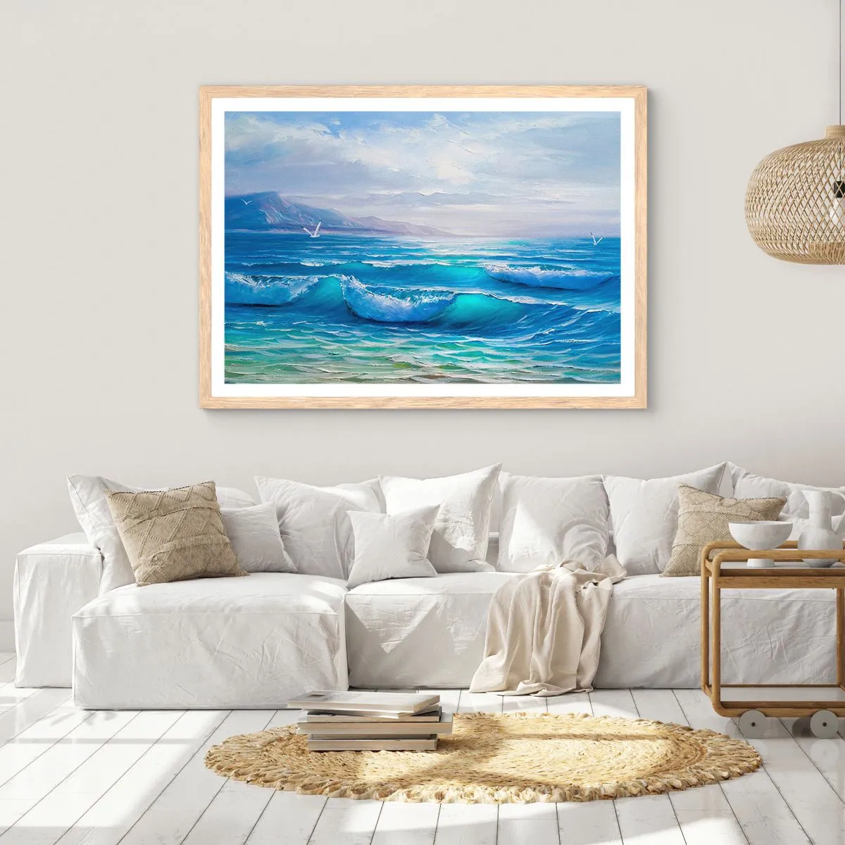 Poster in einem Rahmen aus heller Eiche - Es bringt Erleichterung - 100x70 cm