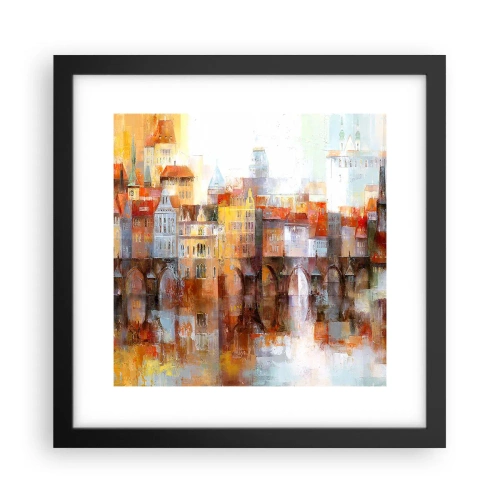 Poster in einem schwarzem Rahmen - Schön ist es auch unter der Brücke - 30x30 cm