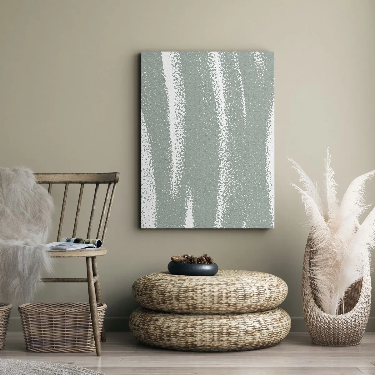 Bild auf Leinwand - Leinwandbild - Abstraktion im Winterklima - 55x100 cm