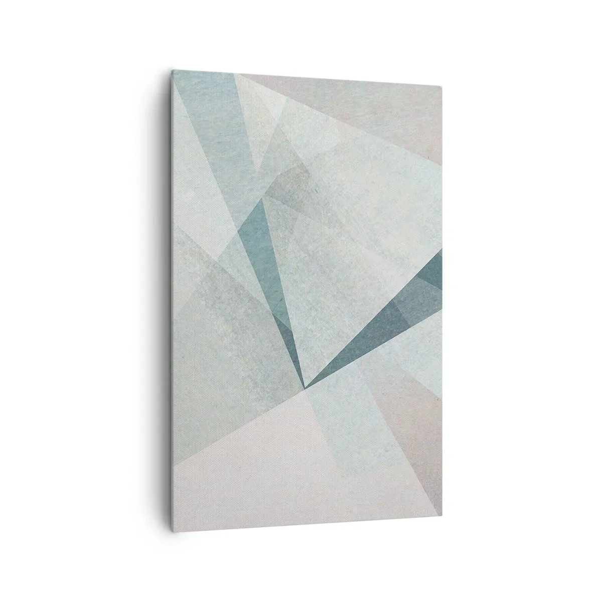 Bild auf Leinwand - Leinwandbild - Geometrische Formen in Pastelltönen von Blau und Grau - 80x120cm - Einfach aber dynamisch - Moderne Wanddekoration für Wohnzimmer und Schlafzimmer ARTTOR