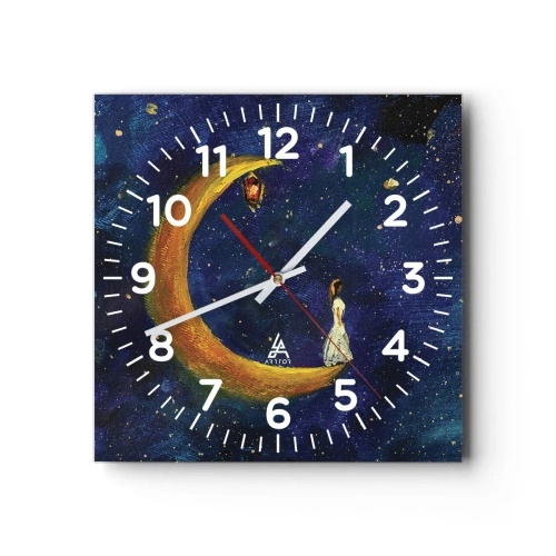 Wanduhr - Glasuhr - Der Ruf der Welt - 30x30 cm