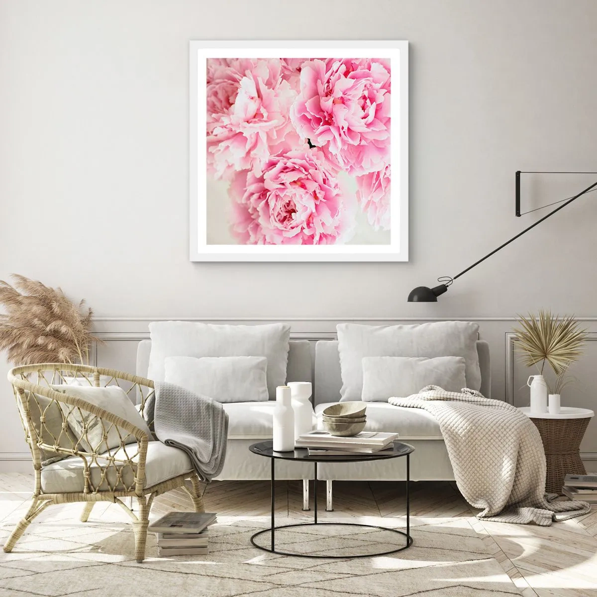 Poster in einem weißen Rahmen - In rosa Glamour - 30x30 cm