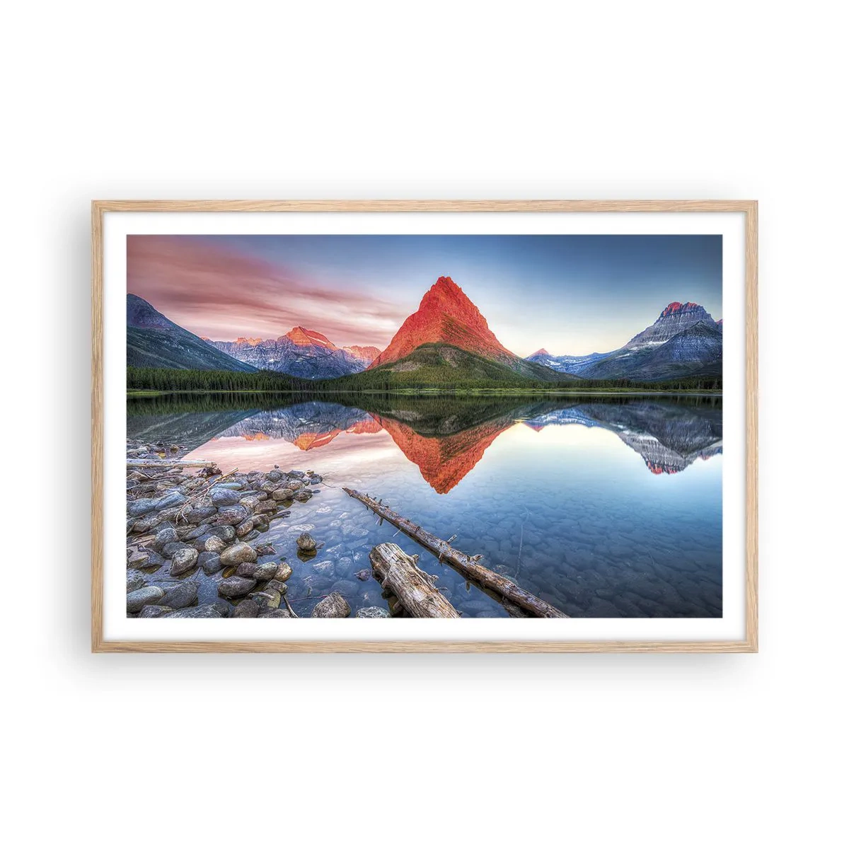 Poster in einem Rahmen aus heller Eiche - Hitze und Kälte - 91x61 cm