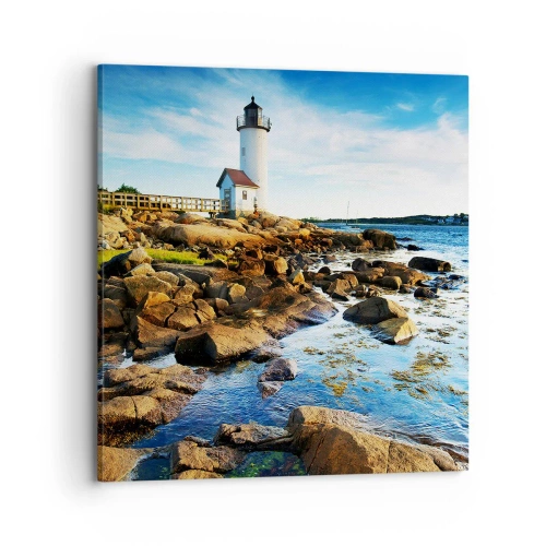 Bild auf Leinwand - Leinwandbild - Komm glücklich zurück, ich warte - 70x70 cm