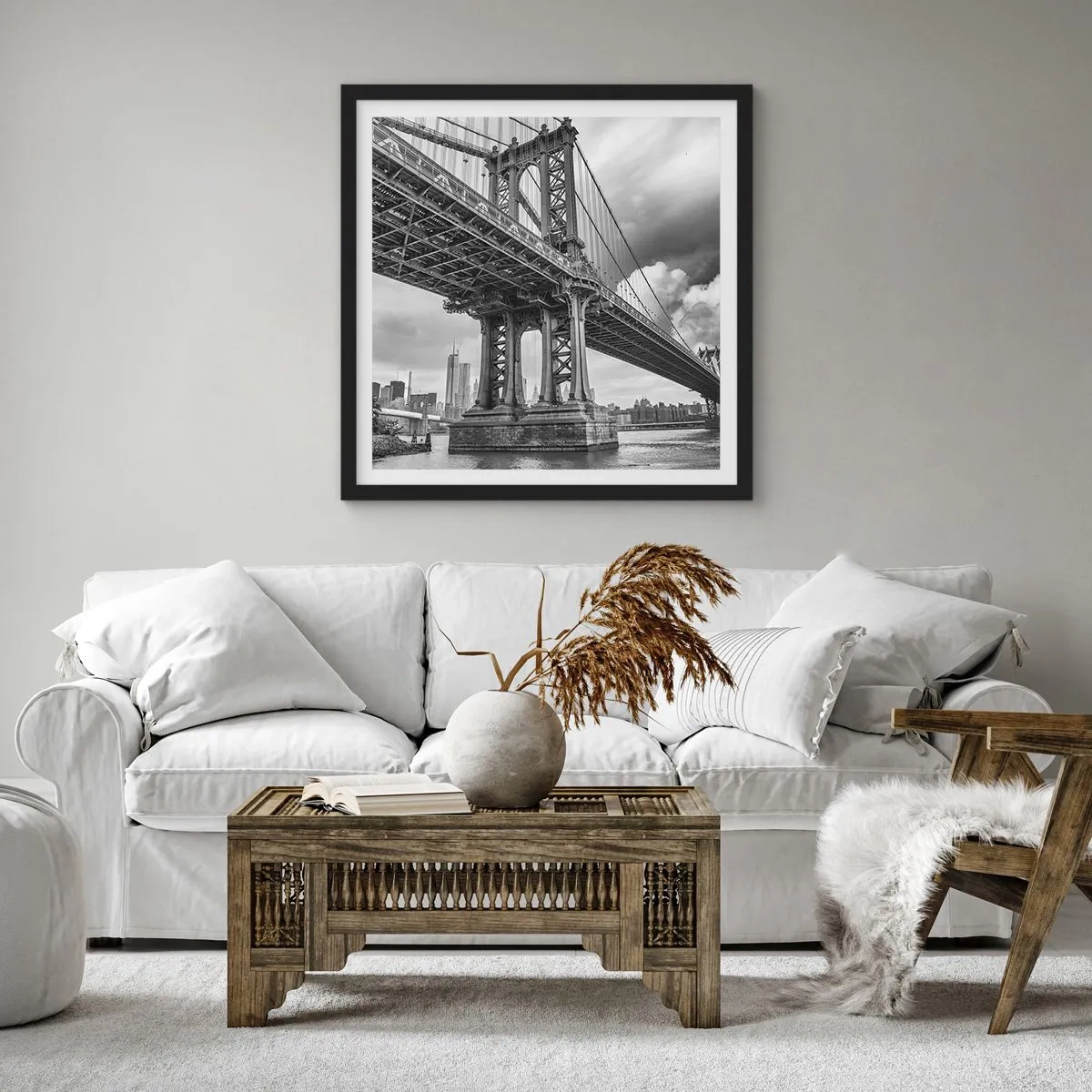 Poster in einem schwarzem Rahmen - Ins Herz der Stadt - 40x40 cm