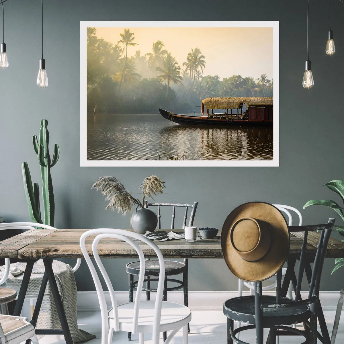 Poster - Haus am Fluss - 40x30 cm