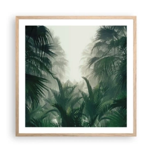 Poster in einem Rahmen aus heller Eiche - Tropisches Geheimnis - 60x60 cm