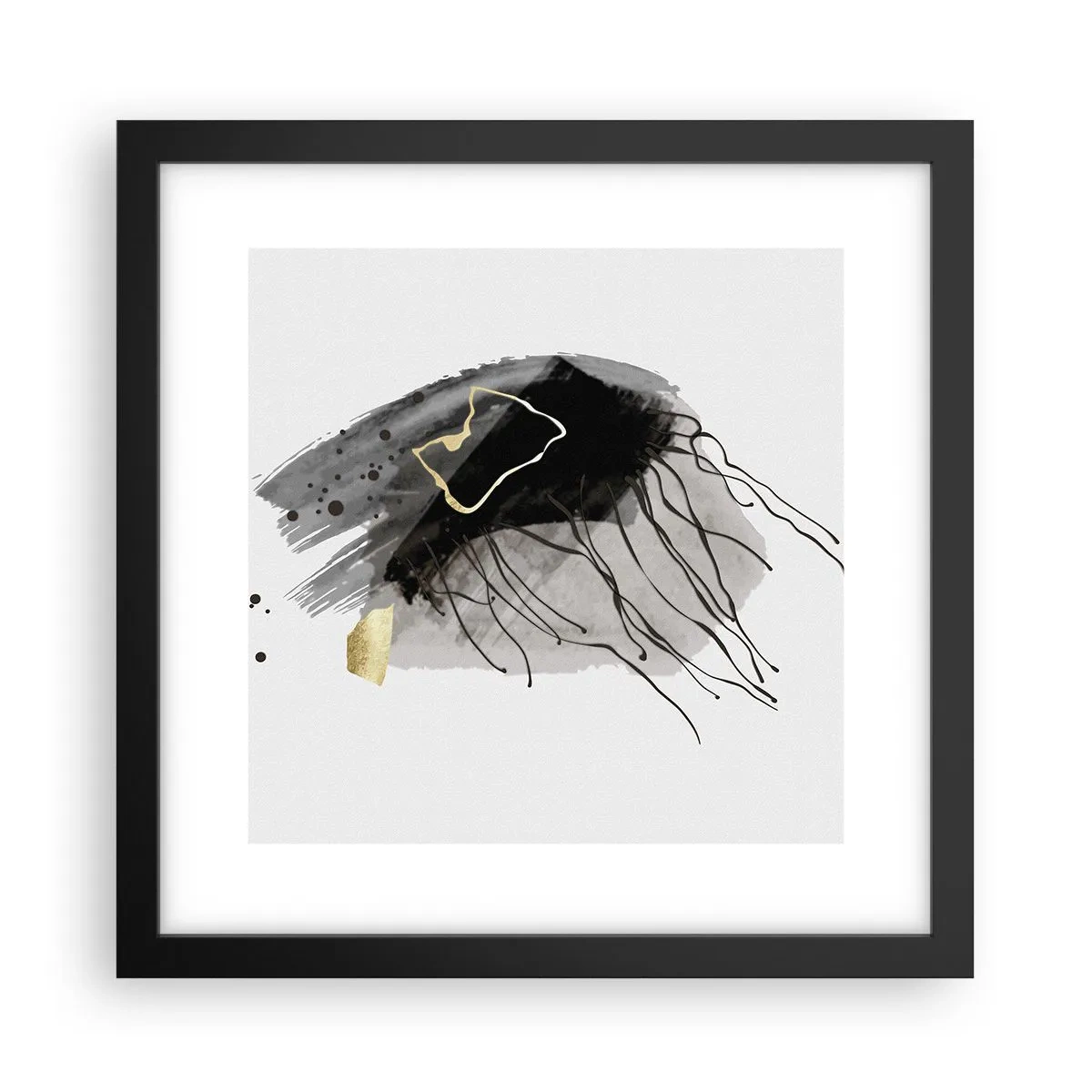 Poster in einem schwarzem Rahmen - In Schwarz und Gold - 30x30 cm