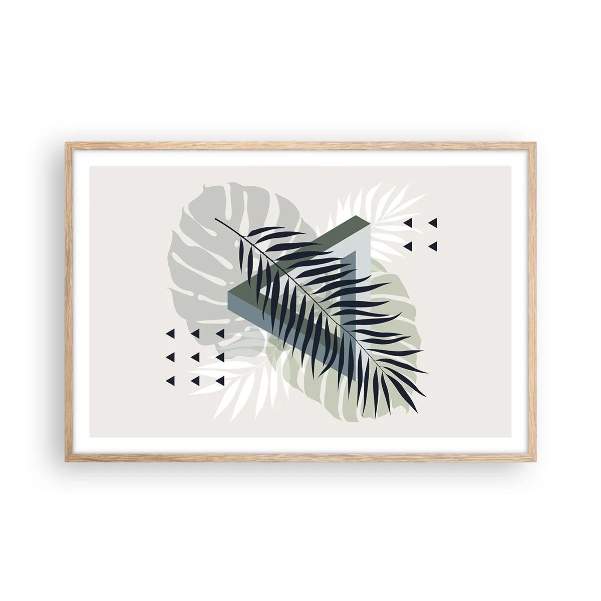Poster in einem Rahmen aus heller Eiche - Natur und Geometrie – zwei Ordnungen? - 91x61 cm