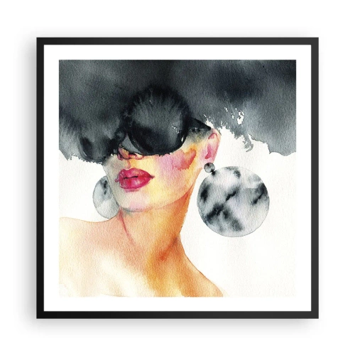Poster in einem schwarzem Rahmen - Das Geheimnis der Eleganz - 60x60 cm