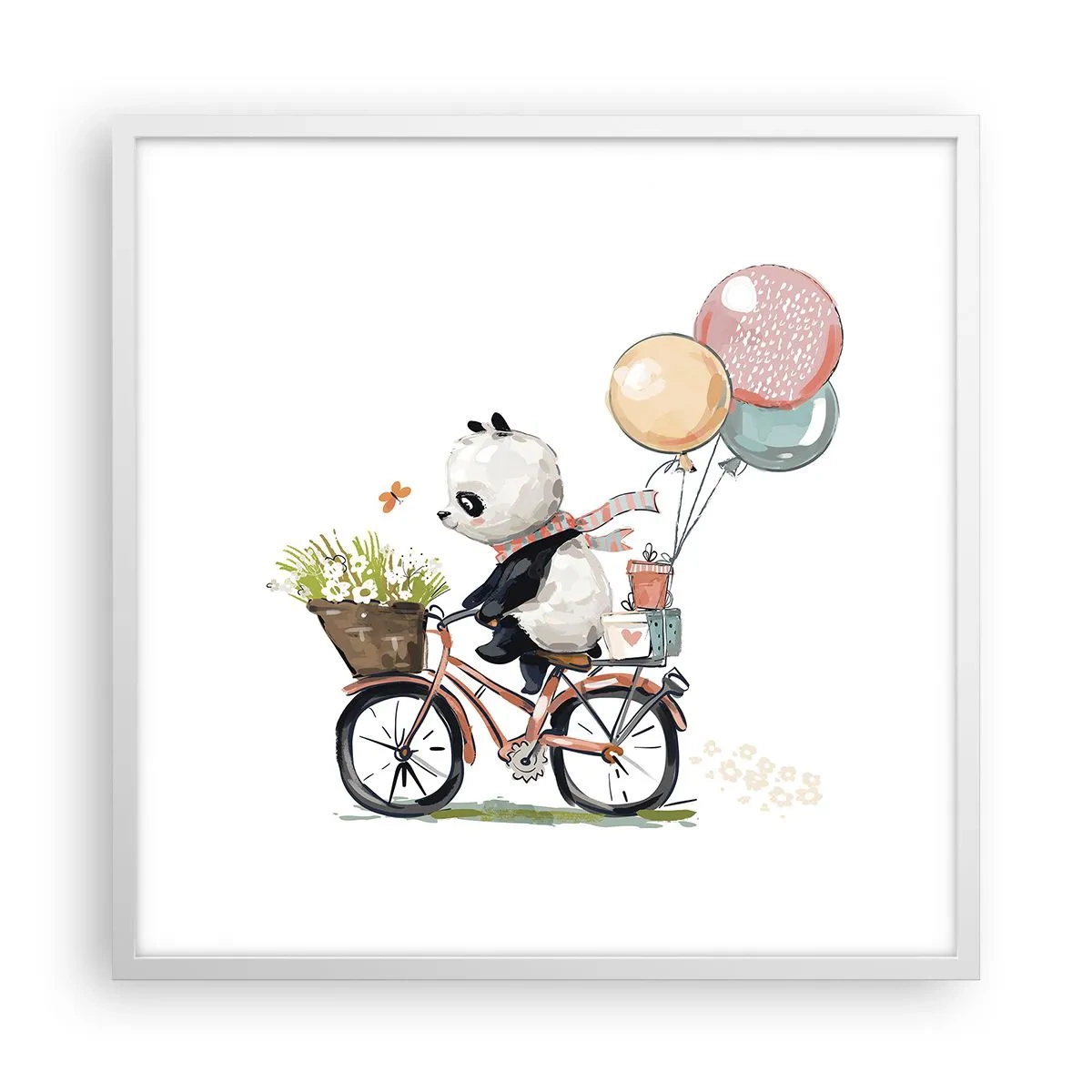 Poster in einem weißen Rahmen - Glücklicher Tag - 60x60 cm