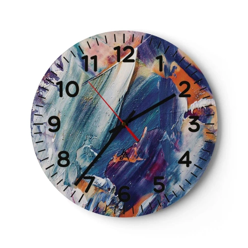Wanduhr - Glasuhr - Farbverwirrung - 40x40 cm