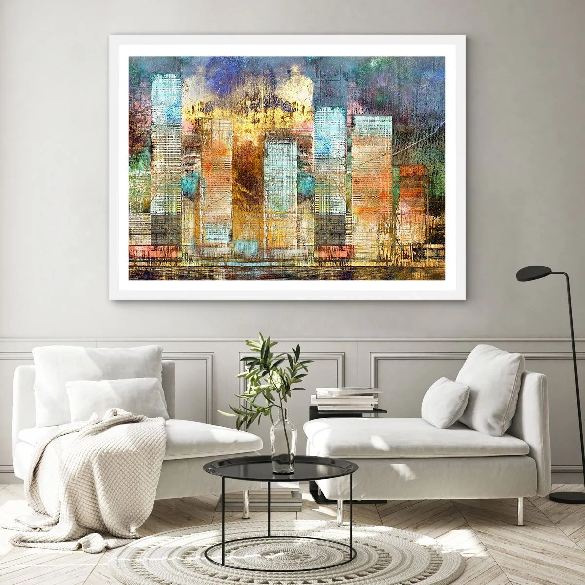 Poster in einem weißen Rahmen - Sonnige Metropole - 50x40 cm