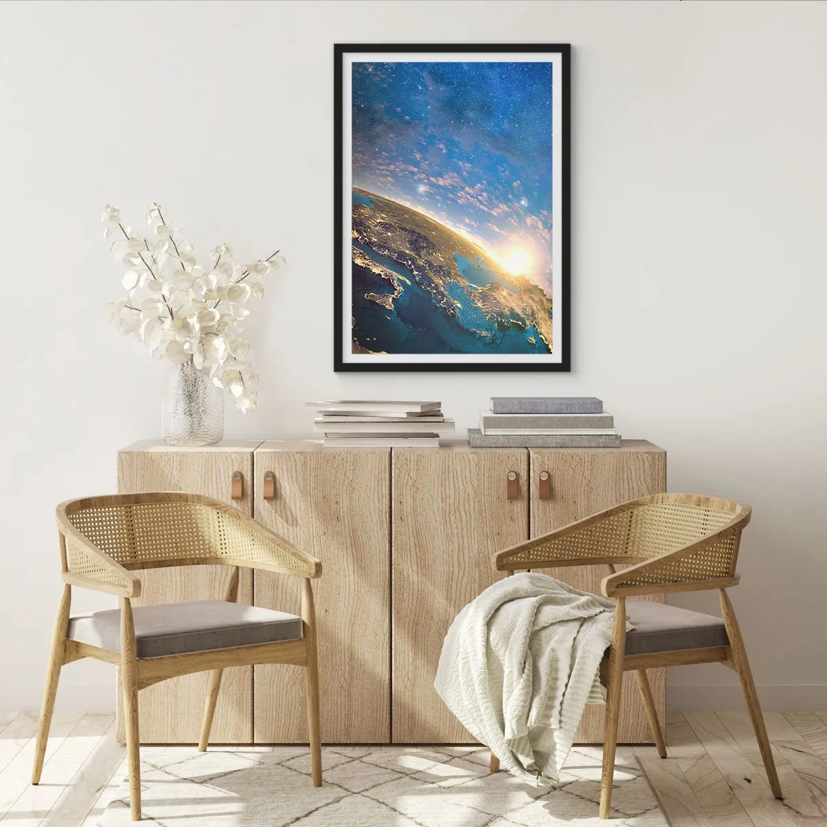 Poster in einem schwarzem Rahmen - Schauen wir uns aus der Ferne an - 70x100 cm