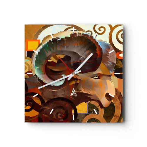 Wanduhr - Glasuhr - Magie - Religionen - Rituale - 40x40 cm