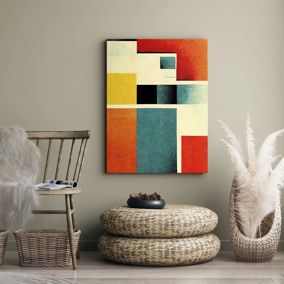 Bild auf Leinwand - Leinwandbild - Geometrische Abstraktion – gute Energie - 45x80 cm