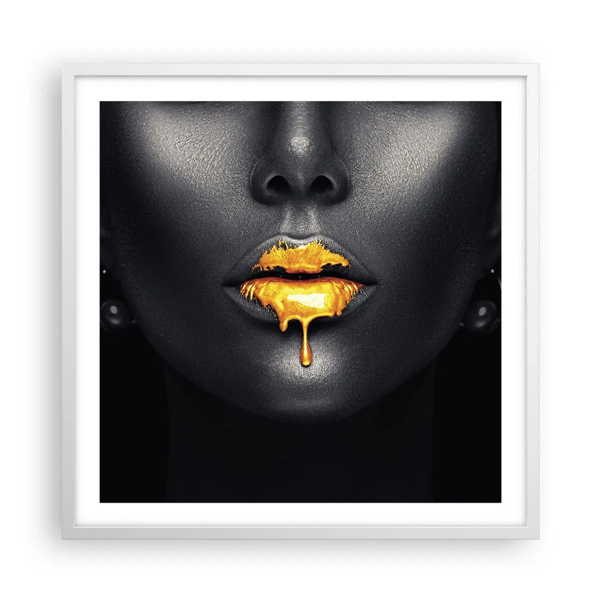Poster in einem weißen Rahmen - Goldmaul - 60x60 cm