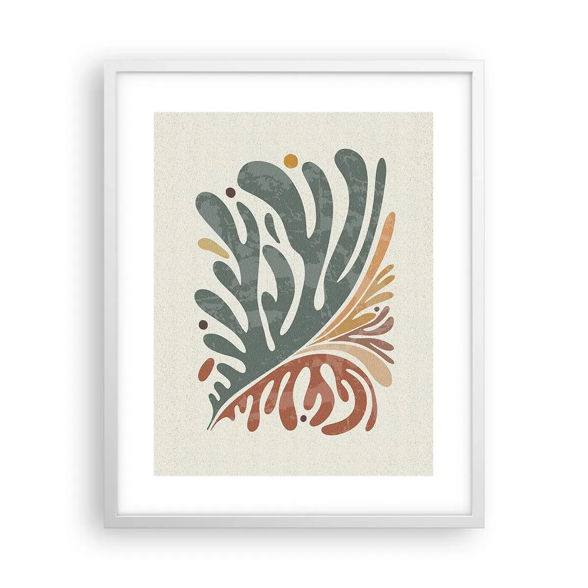 Poster in einem weißen Rahmen - Mehrfarbiges Blatt - 40x50 cm