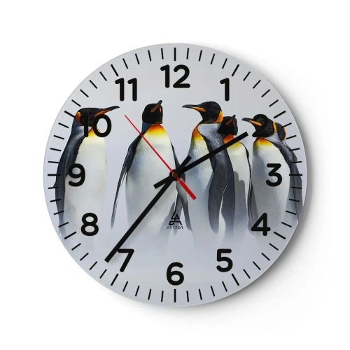 Wanduhr - Glasuhr - Treffen in Abendkleidern - 40x40 cm