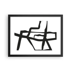 Poster in einem schwarzem Rahmen - Schwarz-Weiß-Design - 40x30 cm