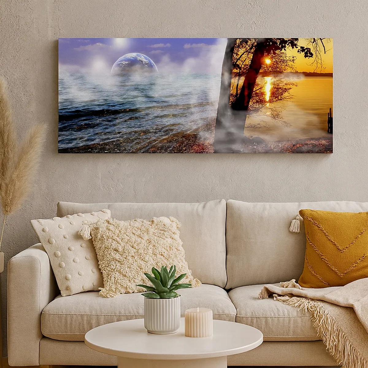 Bild auf Leinwand - Leinwandbild - Surreale Landschaft - Einheit der Natur - 30x30 cm