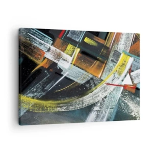 Bild auf Leinwand - Leinwandbild - Bunte abstrakte Pinselstriche - 70x50cm - Energie der Bewegung - Moderne Wanddekoration für Wohnzimmer und Schlafzimmer ARTTOR