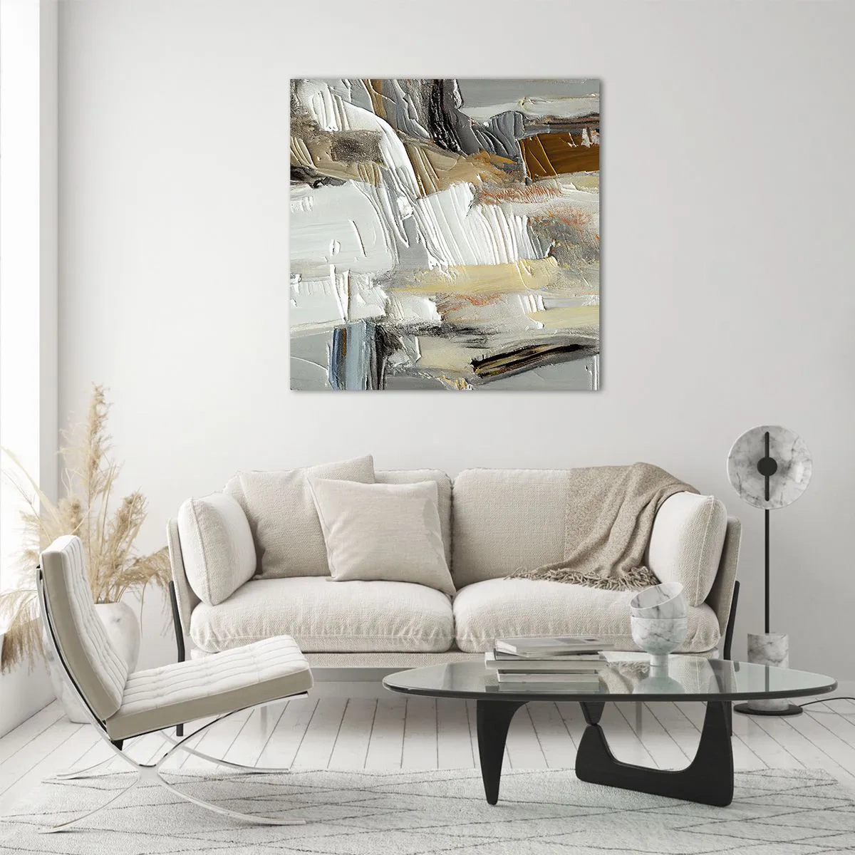 Glasbild - Bild auf glas - Bunte Schichten - 70x70 cm