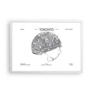 Poster in einem weißen Rahmen - Anatomie von Toronto - 70x50 cm