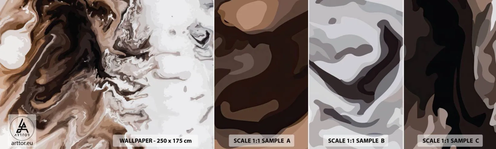 Fototapeten Muster Selbstklebend Deluxe Sticker - Farbkontrast - Abstraktion, Stück, Modernes Muster - 100x30 cm