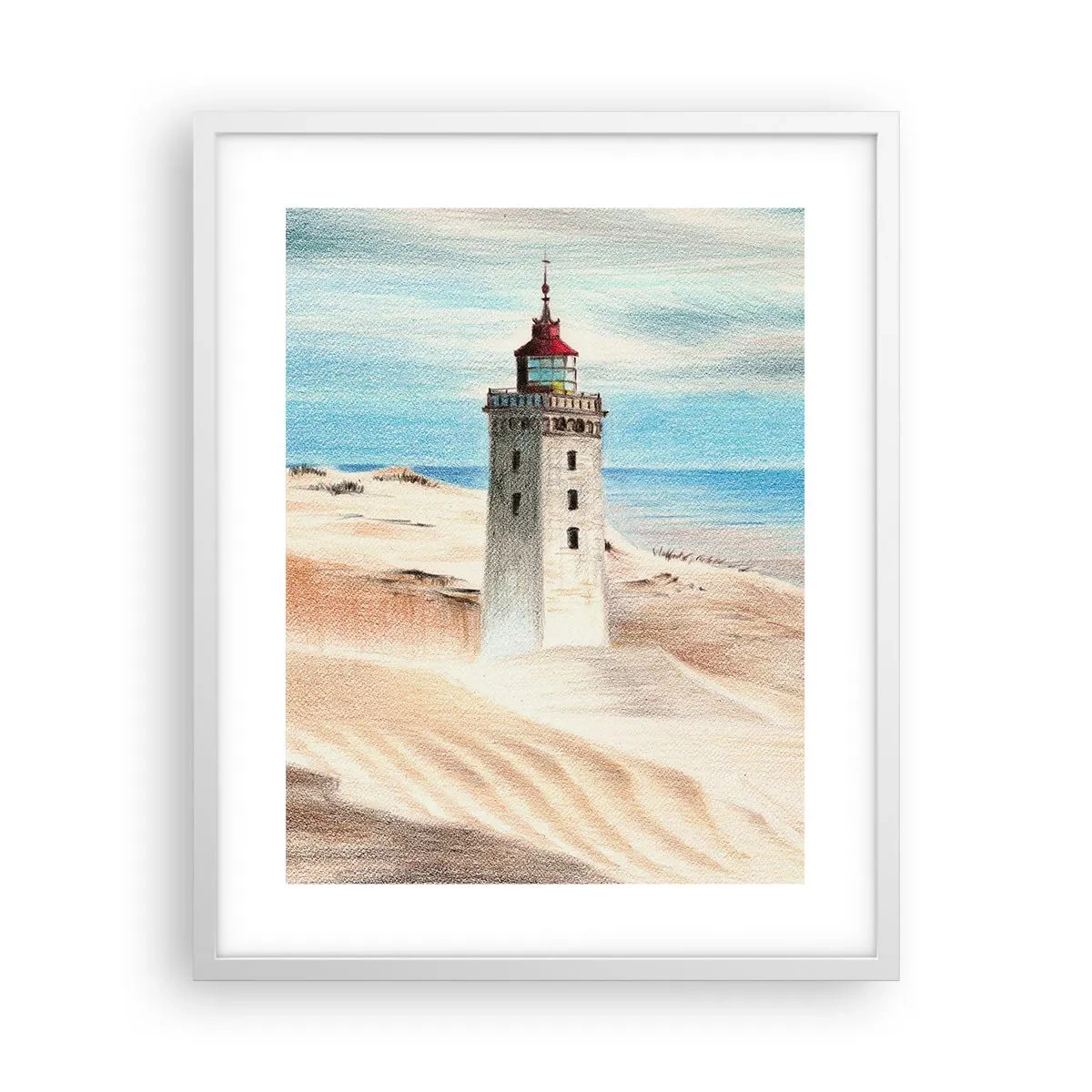 Poster in einem weißen Rahmen - Immer aufs Meer starrend - 40x50 cm