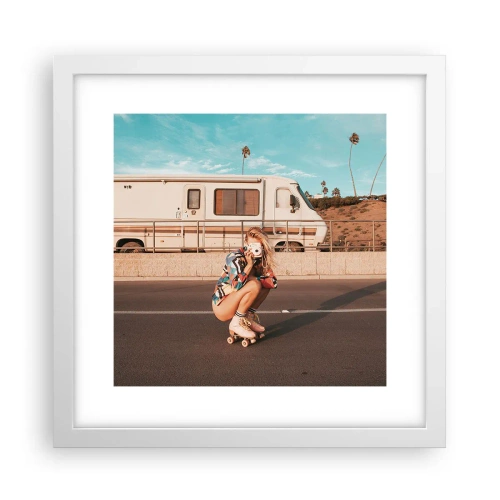 Poster in einem weißen Rahmen - Lächel bitte! - 30x30 cm