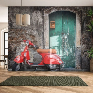 Selbstklebende Fototapete Deluxe Sticker - Italienischer Urlaub - Automobil, Roller, Italien - 200x140 cm