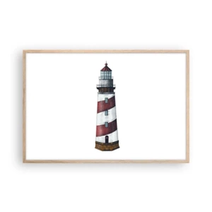 Poster in einem Rahmen aus heller Eiche - Immer auf der Hut - 91x61 cm