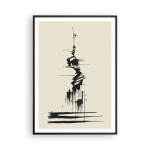 Poster in einem schwarzem Rahmen - Hastige Abstraktion - 70x100 cm