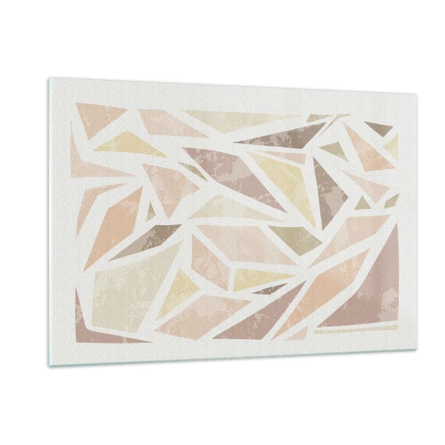 Glasbild - Bild auf glas - Geometrisches Mosaik in Pastellfarben auf hellem Hintergrund - 120x80cm - Buntglas-Komposition - Moderne Wanddekoration für Wohnzimmer und Schlafzimmer ARTTOR